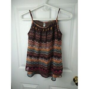 Beautees Girls L Tank Ruffle Layer Lined Western Casual Boho Retro Hippie
